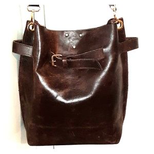 Genuine Leather Brown Boho Shoulder Bag